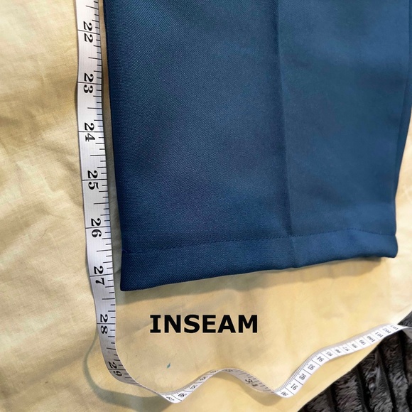 NEW PHOTOS! PANTS, PETITE SUPER STRETCH, BLUE, SIZE 32WP, ELASTIC WAIST, ROAMANS - Picture 7 of 11